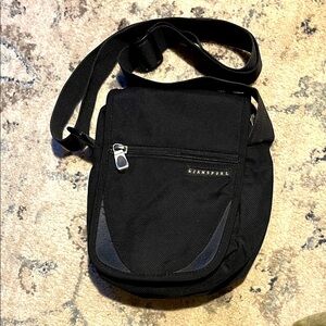 Jansport Vintage Black Canvas Messenger Crossbody Bag